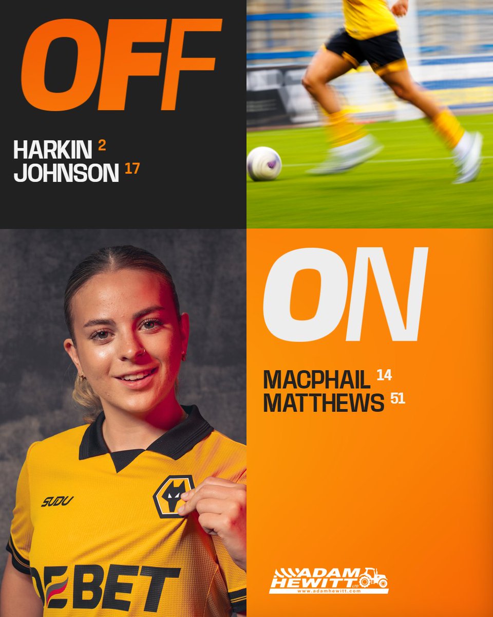 59 | #WYS 0-5 #WOL 

Macca makes a double change as Matthews makes her first-ever senior appearance!🔀