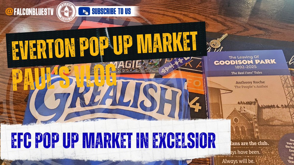 EVERTON POP UP MARKET! 
📍In <a href="/TheExcelsiorLi1/">The Excelsior</a>
FEATURING 
<a href="/lgatesphoto/">Laura Gates</a> 📸
<a href="/Thebluedoodler/">TheBluedoodler🖊</a> ✏️
<a href="/GosssArt/">Will Goss</a> 🎨
<a href="/MisterDrone/">Mister Drone UK</a> 📹
<a href="/TheEvertonTimes/">EvertonTimes.com</a> 📘
Well done to all involved especially Laura for organising this great day! Please like and subscribe below 💙⬇️⬇️⬇️
youtu.be/0Sog9GFHep4?si…