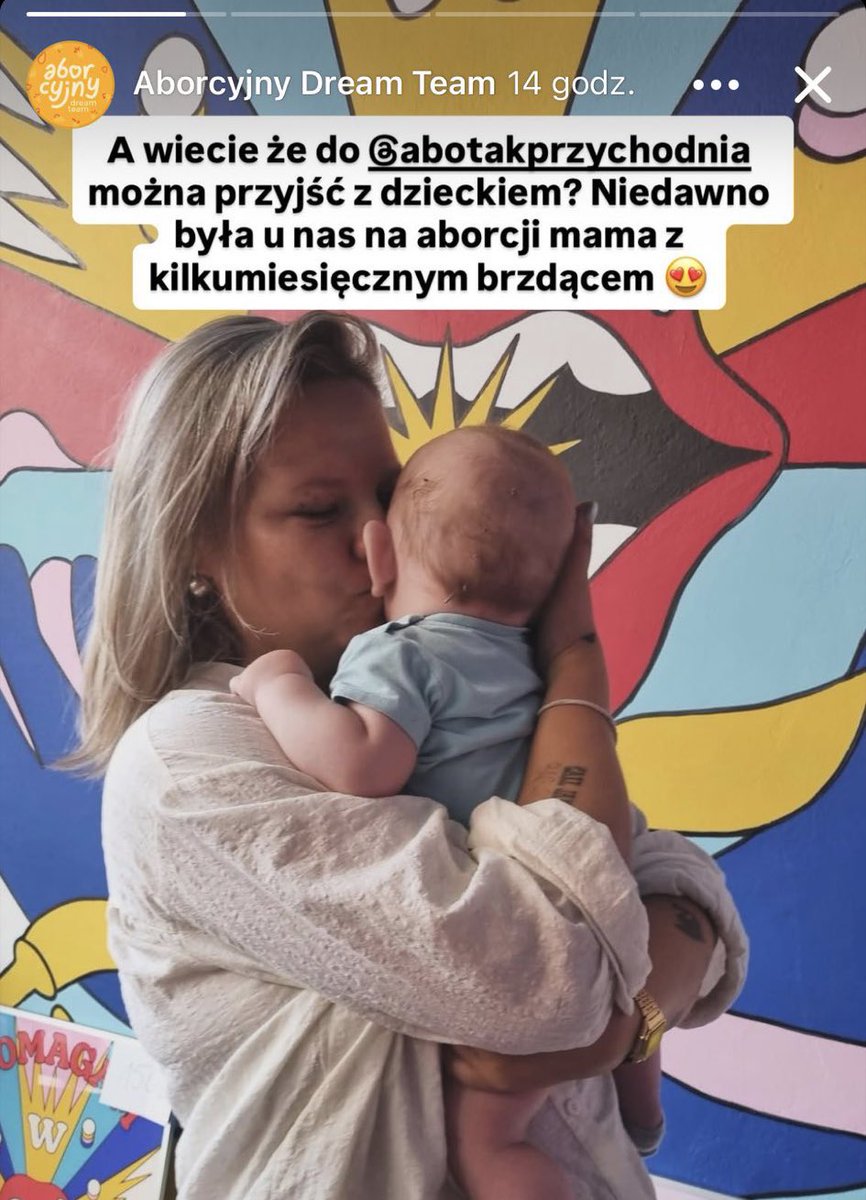 Aborcyjny Dream Team, pochwalił się na swoim instagramie, że na skrobankę można przyjść z dzieckiem. 

Mamusia przyszła wyskrobać „na oczach” kilkumiesięcznego maluszka jego siostrzyczkę lub braciszka. 

Nawet się nie kryją. Qrwy.