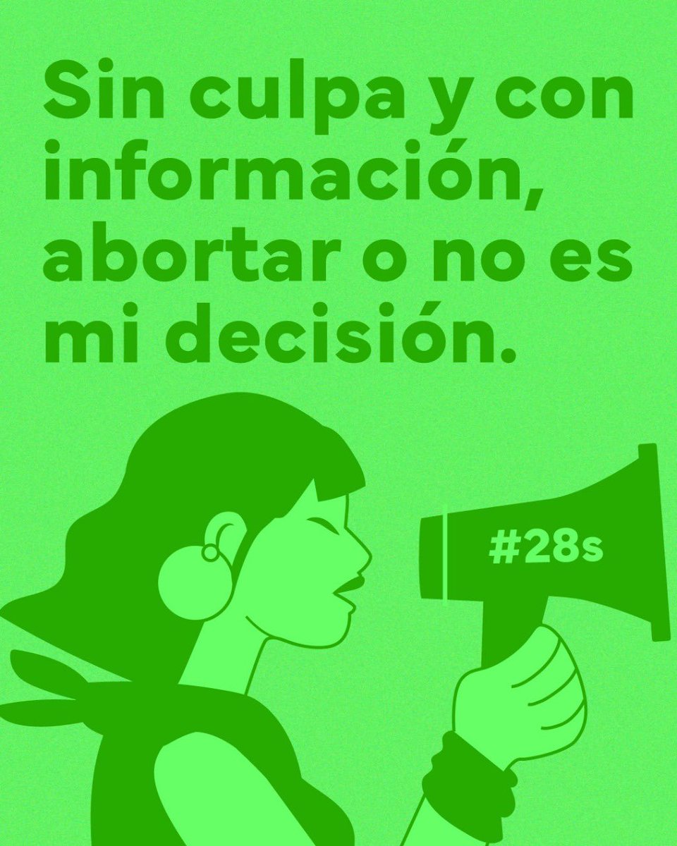 #28S - Día de la Despenalización del
Aborto. ✊🏻💚

Los grupos que se dicen "pro vida" quieren imponer la maternidad a toda costa, aun cuando las condiciones de vida, ingresos y apoyos no existen para muchas mujeres. Hoy #28S recordamos que la vida digna y decidir sobre nuestros