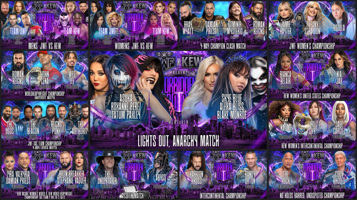 I've worked closely with @Liv4Monroe and <a href="/KEWEntertain/">✨KEW✨</a> the past couple weeks. And the results will show tonight.

THE BIGGEST E-FED EVENT YOU'VE EVER SEEN!
JWF X KEW: FORBIDDEN DOOR - LIVE TONIGHT AT 9PM BST/4PM ET on twitch.tv/imliljayxx.

Presented by myself, <a href="/neo619_/">Neo⚜️</a>