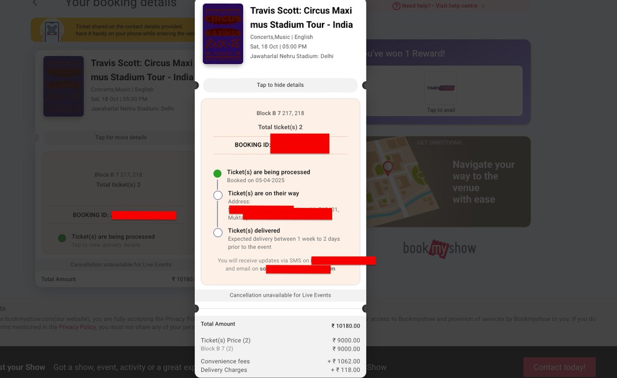 KamleNabankur's tweet photo. Travis Scott 18 Oct Block B7 2tix 3000 each 40% less than MRP dm me if you want #TravisScott #bms #TravisJapanConcertTour2025VIIsual #TravisJapanBKK2025 #AsiaCup2025 #IndiaVsPakistan https://t.co/lKlg0ILr9S
