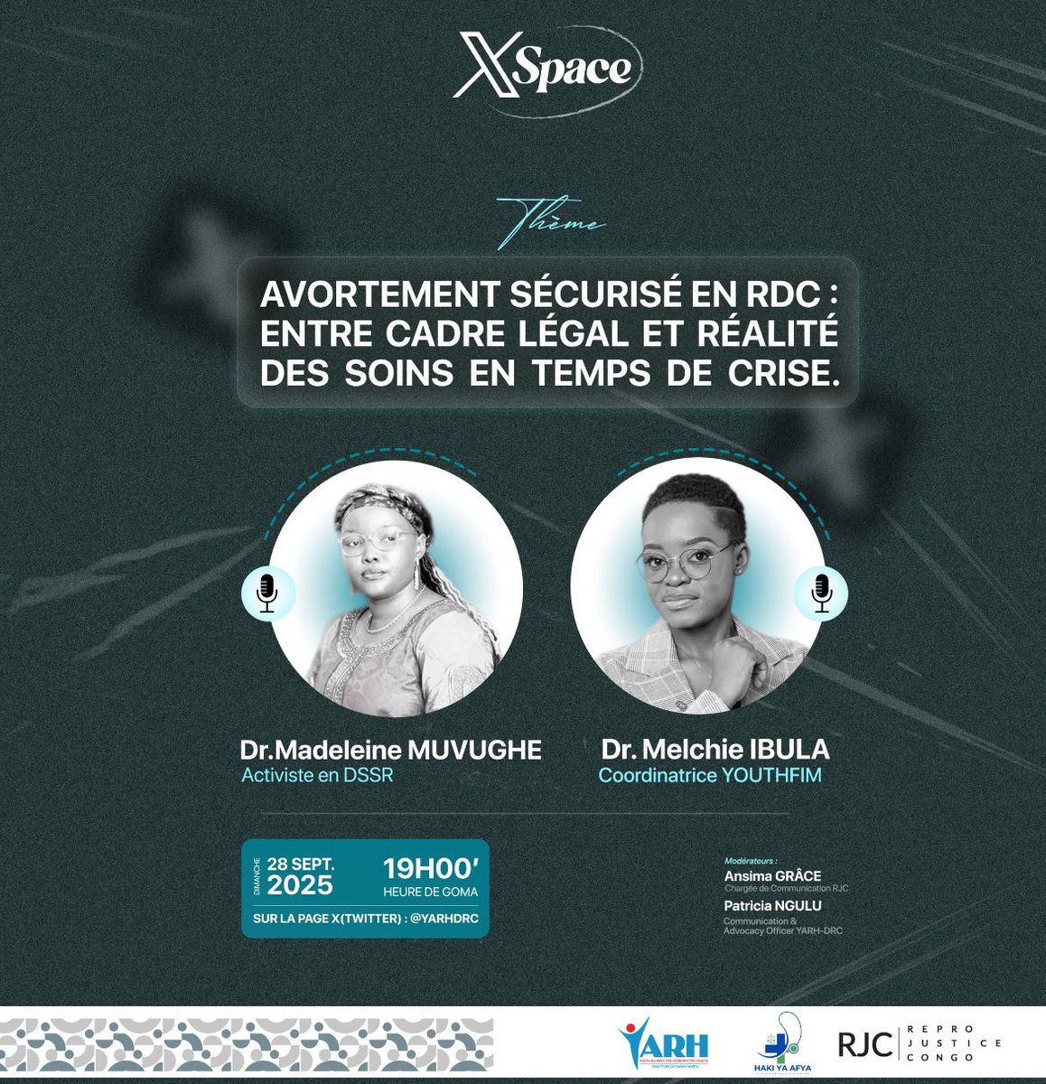 La stigmatisation et le manque de soins sûrs condamnent des milliers de femmes à risquer leur vie.
Accès aux soins complets de santé reproductive est une urgence vitale.
<a href="/yarhdrc/">Youth Alliance for Reproductive Health▪YARH | DRC</a> ,<a href="/ReprojusticeRDC/">Repro Justice Congo</a> .