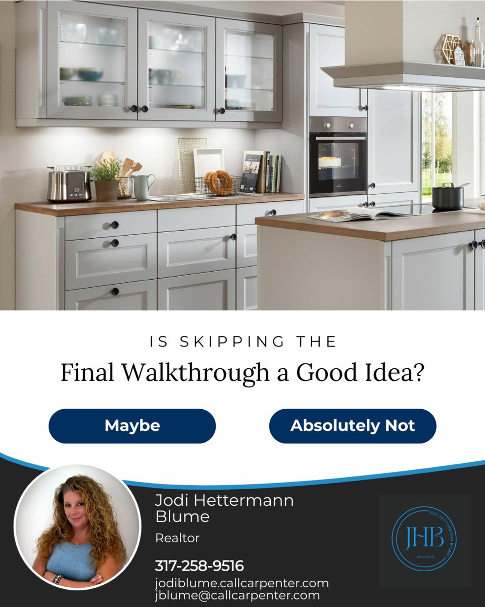 JodiHettermann's tweet image. The final walkthrough is your last chance to inspect the home before closing. Use this step to confirm that all agreed-upon repairs are complete, fixtures and appliances are in place and working, and the property is in the condition expected.

#finalwalkthrough