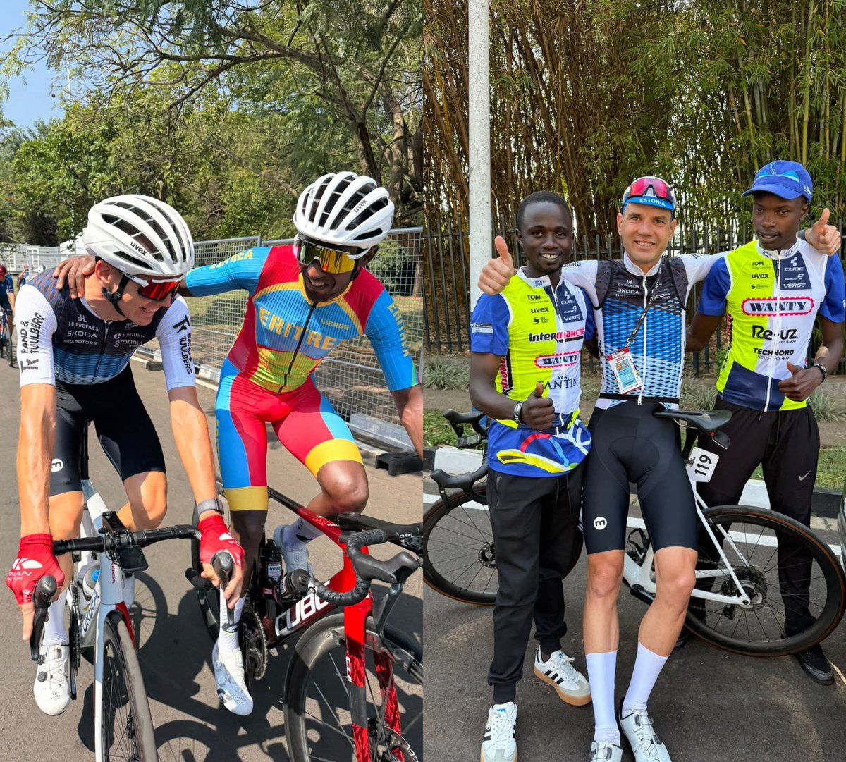 natzem's tweet photo. Eritrea's Cycling Titan: Amanuel Gebrezgabihier Crowns Himself King of Africa in Grueling World Championship

A beacon of African cycling brilliance shone brightly in Kigali today, as Eritrea's Amanuel Gebrezgabihier After he finished with 30 best riders secured the coveted top spot on the continent.

 The event, the final, grueling 267.5-kilometer road race of the 2025 World Championship, tested the limits of every competitor in the challenging Rwandan capital.

The race itself was defined by a moment of brilliance, a swift and sudden attack by Slovenian champion Tadej Pogačar in the few kilometers, which sealed his ultimate victory. However, the punishing 267.5-kilometer distance proved too demanding for many, showcasing the sheer brutality of the course.

The esteemed Eritrean national team, while battling valiantly, faced the harsh realities of world-class endurance racing. 

Riders such as Merhawi Kudus, the celebrated Biniam Girmay, Henok Mulubrhan, Nahom Zeray, and Natnael Tesfastion were among those who despite their immense efforts were unable to complete the monumental course within the mandated time limit.

©NatiZemi

#Eritrea