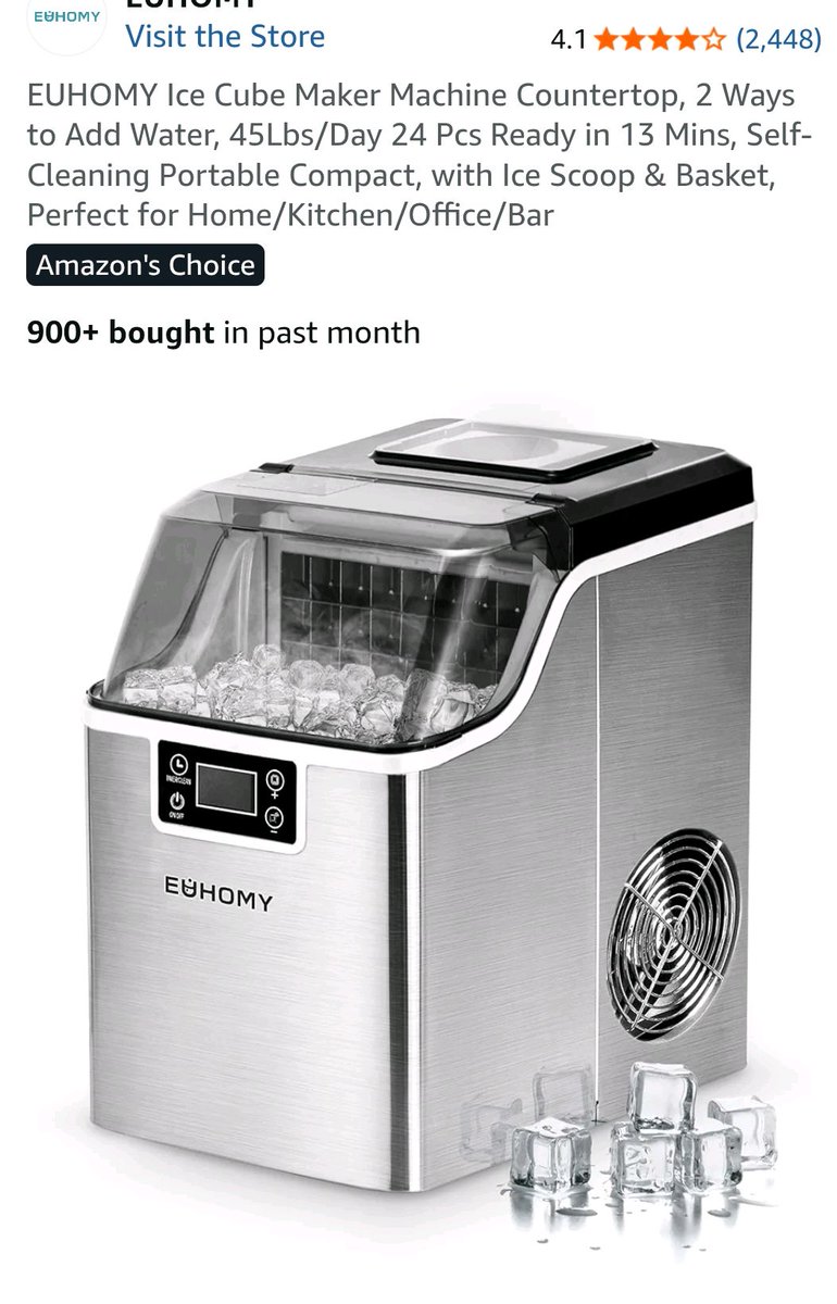 jordan_mais's tweet image. Chill smarter with the EUHOMY Ice Cube Maker! Perfect for home, office, or bar setups 🍹. Enjoy fresh ice in just 13 minutes. Check it out:

👉 amzn.to/4nkrwXv

#HomeEssentials #KitchenGadgets #IceMaker #ChillOut

Where do you use ice the most? 🧊