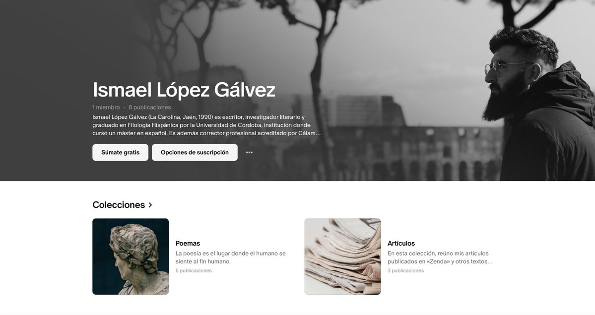 La poesía es el lugar donde el humano se siente al fin humano.

He abierto un espacio en Patreon donde comparto mis poemas y artículos. Unirse es gratis y es una forma generosa de apoyarme y de construir juntos una bella comunidad.