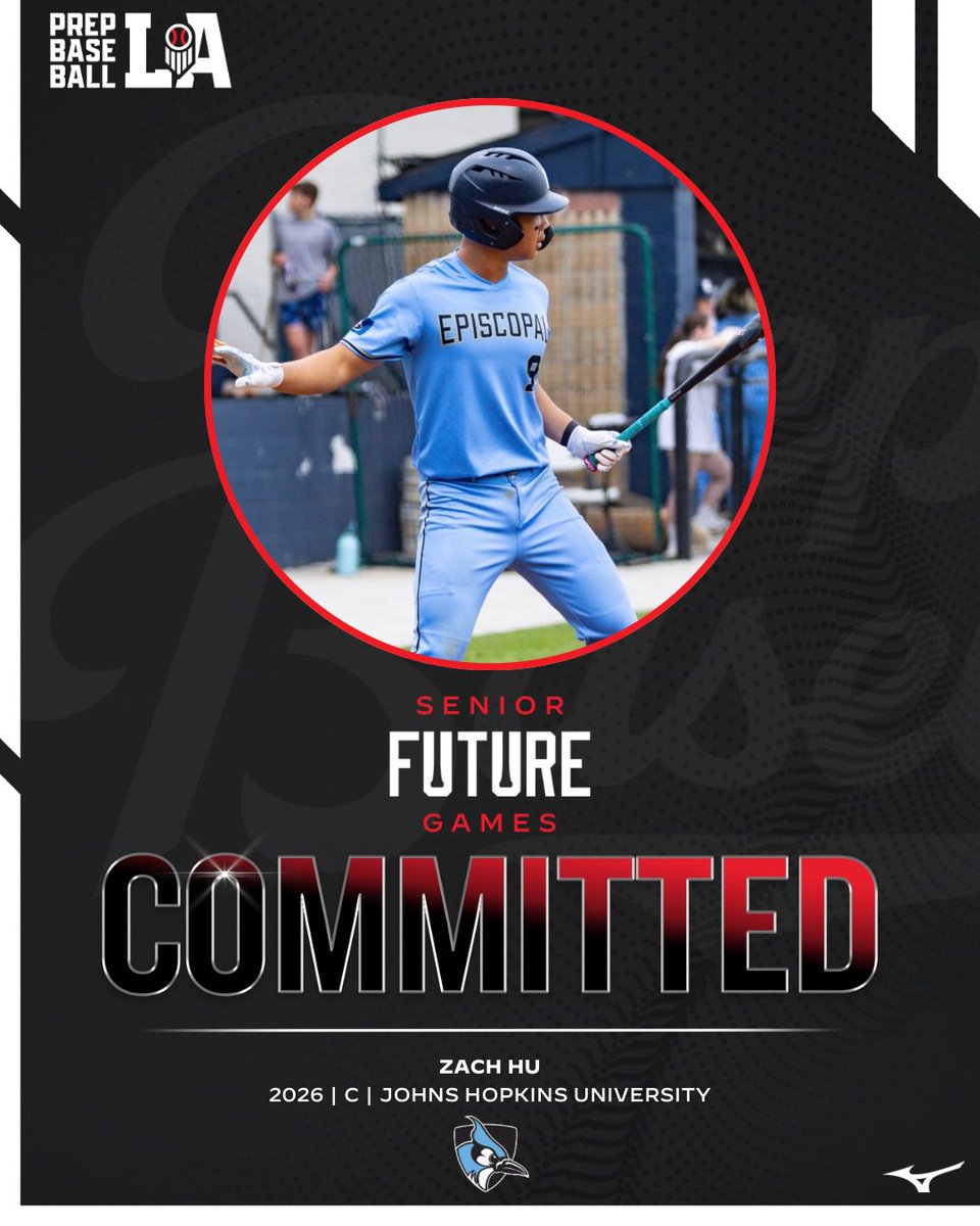 PrepBaseballLA's tweet photo. Congratulations to 2026 Zach Hu (Episcopal BR HS) on his commitment to Johns Hopkins University.

Hu is the 8️⃣th commit from our #PBSFG25 team. #BeSeen

@AlexArmandPBR | @Tyler__Leary | @davisj_9 

👤 https://t.co/jIZYuEyUVt https://t.co/ne6dwNCfu5