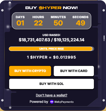 1 $HYPER = $0.012995