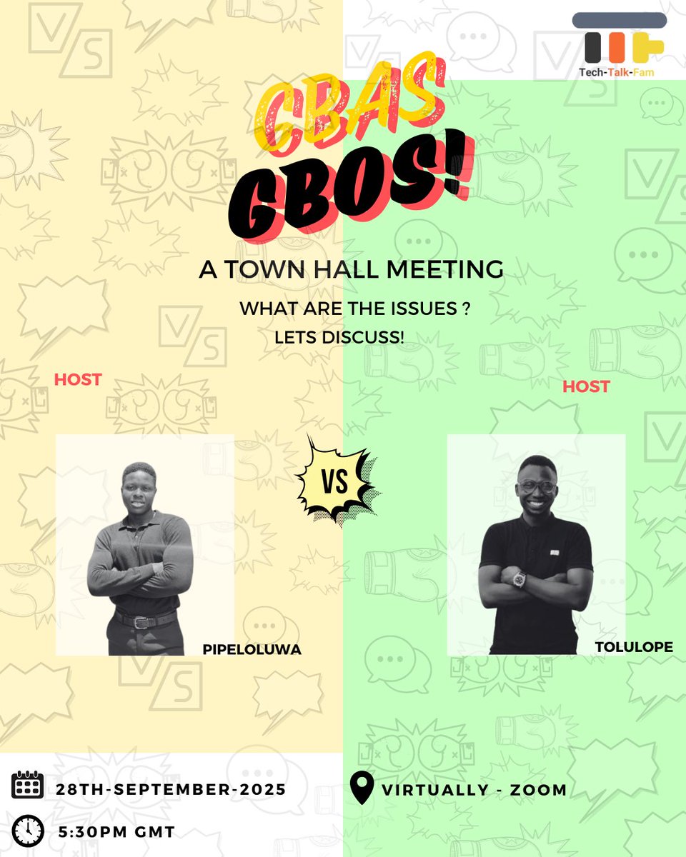 toluwa_david's tweet image. 🚨 Tech showdown alert! 🚨
Join me for the Back-end vs Front-end Developers Town Hall 🧠💻
📅 Sept 28, 2025 | ⏰ 5:30PM GMT | 📍 Zoom
Insights, skills, networking—don’t miss this epic clash!
👇 Register now 👇
bit.ly/4m1ox4E #TechEvent #DevBattle #FrontendVsBackend
