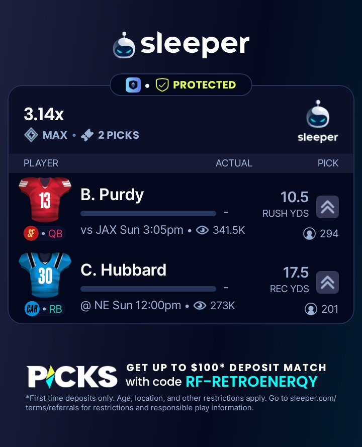 EnerqyPicks's tweet photo. Sleeper $5 protected bet. https://t.co/xHou2kLwz0