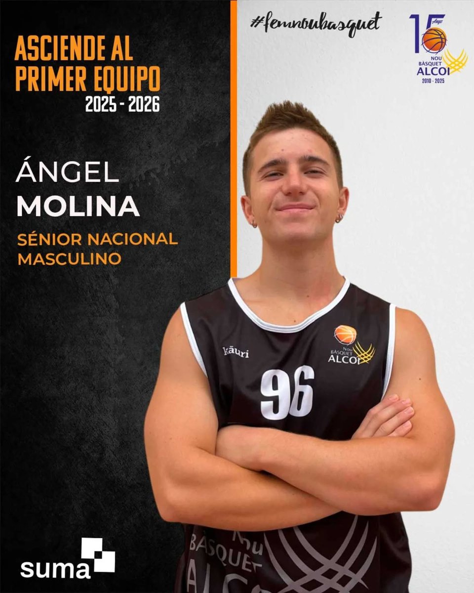 𝔸𝕊ℂ𝕀𝔼ℕ𝔻𝔼 𝕀 𝕊Éℕ𝕀𝕆ℝ 𝕄𝔸𝕊ℂ𝕌𝕃𝕀ℕ𝕆 ℕ𝔸ℂ𝕀𝕆ℕ𝔸𝕃
Á𝗡𝗚𝗘𝗟 𝗠𝗢𝗟𝗜𝗡𝗔
Jugador de Banyeres que ya lleva varias temporadas con nosotros.
La pasada campaña tuvo dinámica con el primer equipo mientras competía con ficha del senior preferente, 
#FemNouBasquetAlcoi