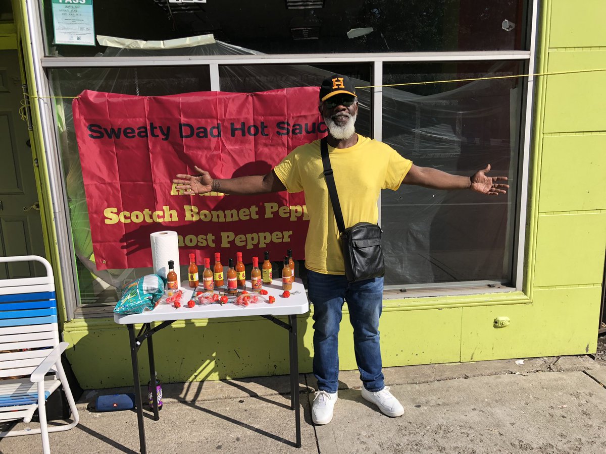 <a href="/Sweatydadsauce/">Dwight Campbell</a>  set up at king and Victoria “ open street’s Hamilton “ come by say hi