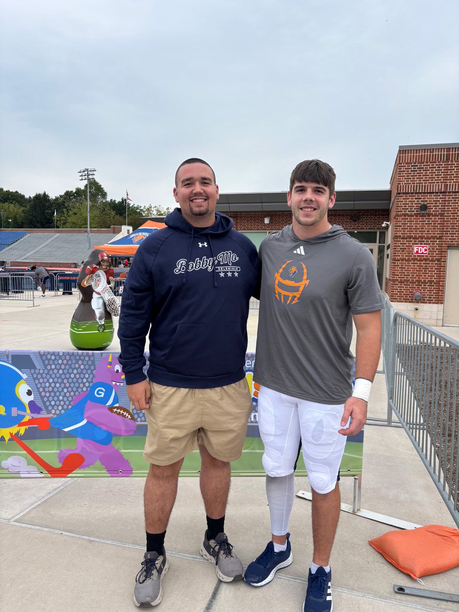 AvonworthFB's tweet photo. Keeping up with the our football  alumni. Class of 2025 Nik Engelmore @RMU_Football visiting Class of 2024 Brandon Biagiarelli @Bucknell_FB before his big game. Keep making Lopes Nation proud. 
#culture
@TheWPIALEdition @wpialsportsnews https://t.co/7ixnXCX1Op