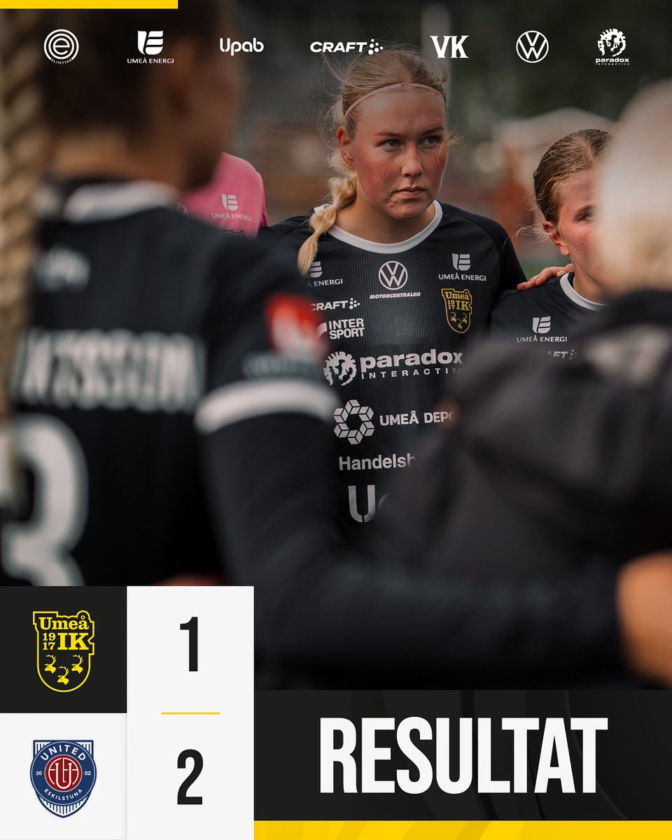Säsongens första förlust i <a href="/_Elitettan/">Elitettan</a> 
Tack till 7️⃣1️⃣2️⃣ som var på plats! Tack alla partners som bjöd på fri entré 💛

<a href="/Umeaenergi/">Umeå Energi</a> <a href="/PdxInteractive/">Paradox Interactive</a>