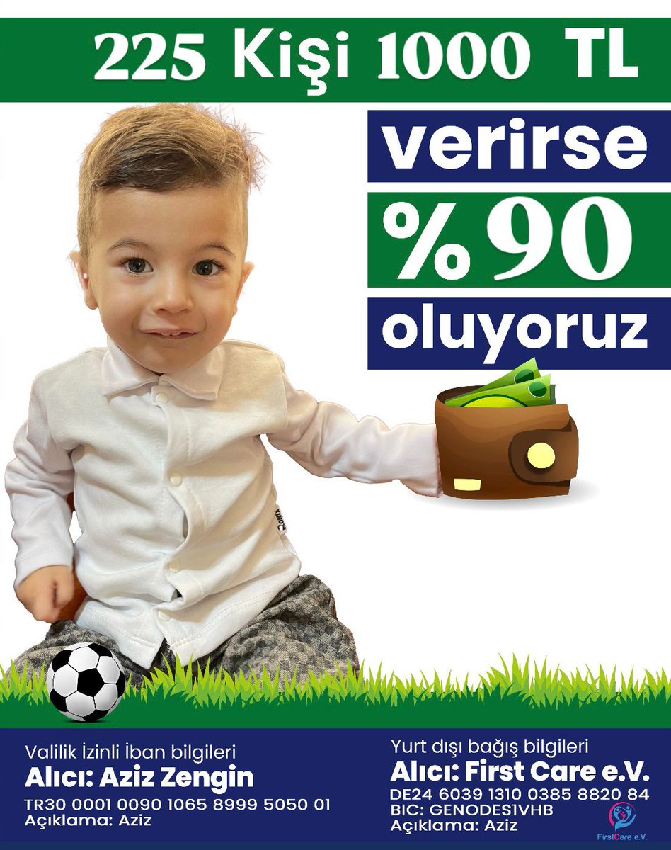 Evladım SMA Tip 1 hastası. 32 aylık ama 8 aylık gibi görünüyor malesef… Nefes almakta, yutkunmakta çok zorlanıyor. Her geçen gün gözümüzün önünde eriyor ama elimizden bir şey gelmiyor
Çaresiziz… Tek umudumuz bu kampanya. Şuan % 89 ama zamanımız tükeniyor.