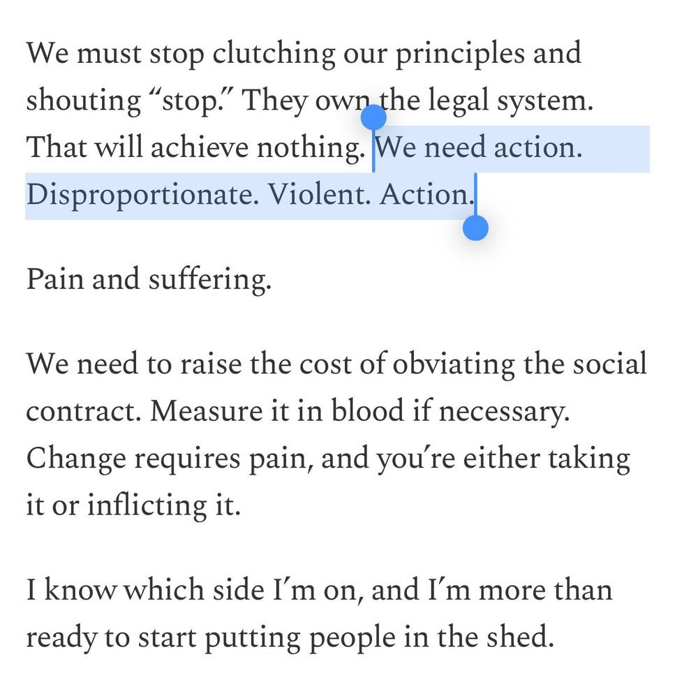 The Daily Caller posted an article calling for direct, open and disproportionate violence against leftists in the US. 

It was the first line in the poem folks.