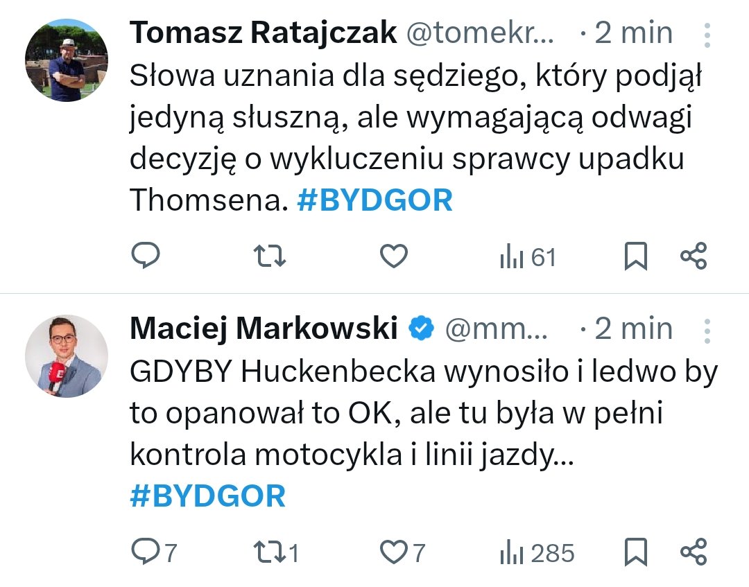 Kontrowersje? <a href="/tomekratajczak/">Tomasz Ratajczak</a> ma rację. Racjonalna i w tym przypadku akurat dobra decyzja z wykluczeniem Huckenbecka. #BYDGOR
