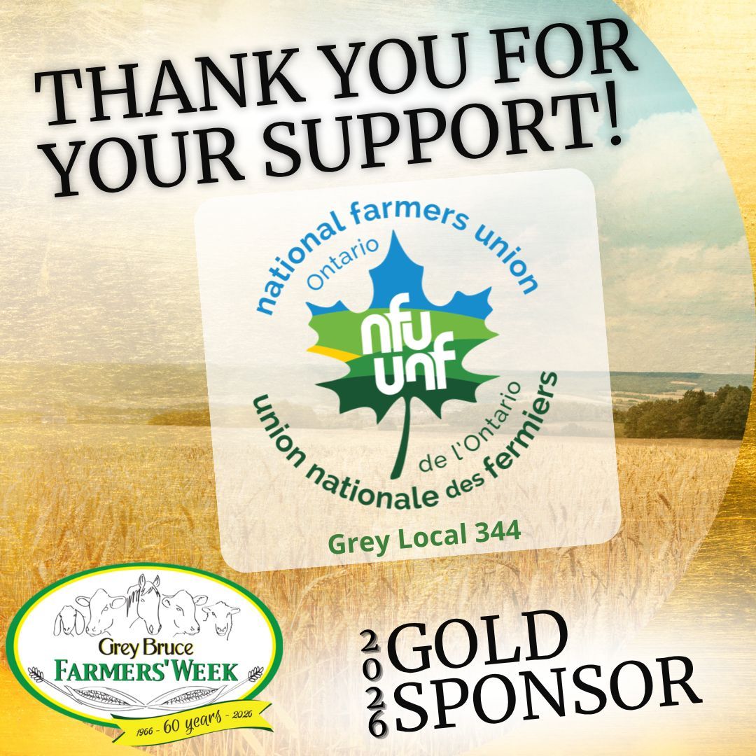NFU Grey Local 344 is a Gold-level sponsor of #GBFW26! We're super grateful for their support - both as sponsors and as a sounding board for some of our presentation topics. We couldn't run the conference without the support of local producer groups like the NFU! #CdnAg