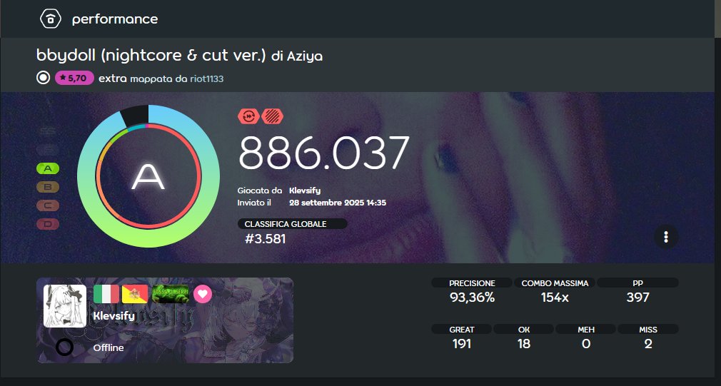 klevsify's tweet image. I guess play less methos works - top play and some cool 8 minute long tb map score