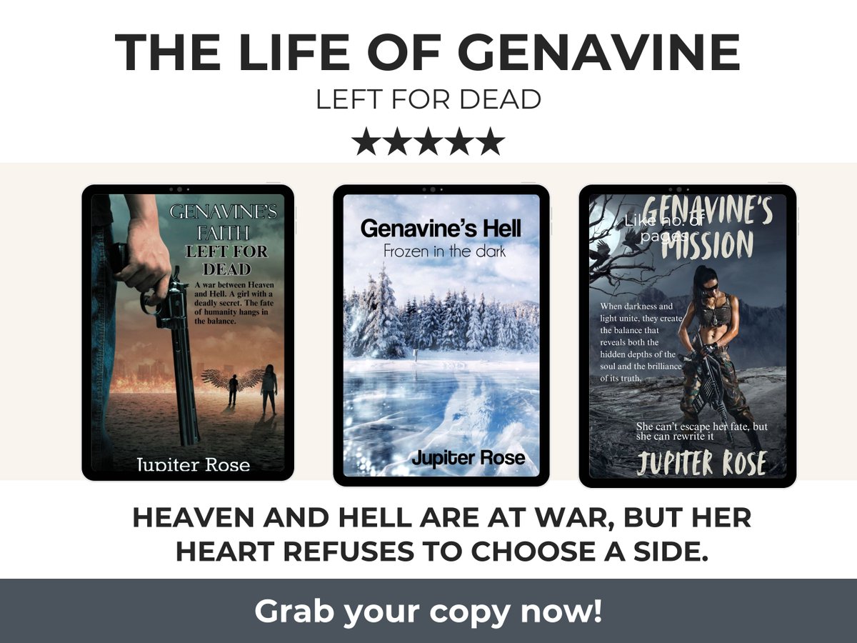 🌒 A war between Heaven and Hell. A girl with a deadly secret. The fate of humanity hangs in the balance.
📚1: mybook.to/GenavinesFaith…
📚2: mybook.to/GenavinesHell
📚3: mybook.to/GenavinesMissi… 
Angels want war. The gods want silence.
And Genavine? She just wants the truth.
⚔️