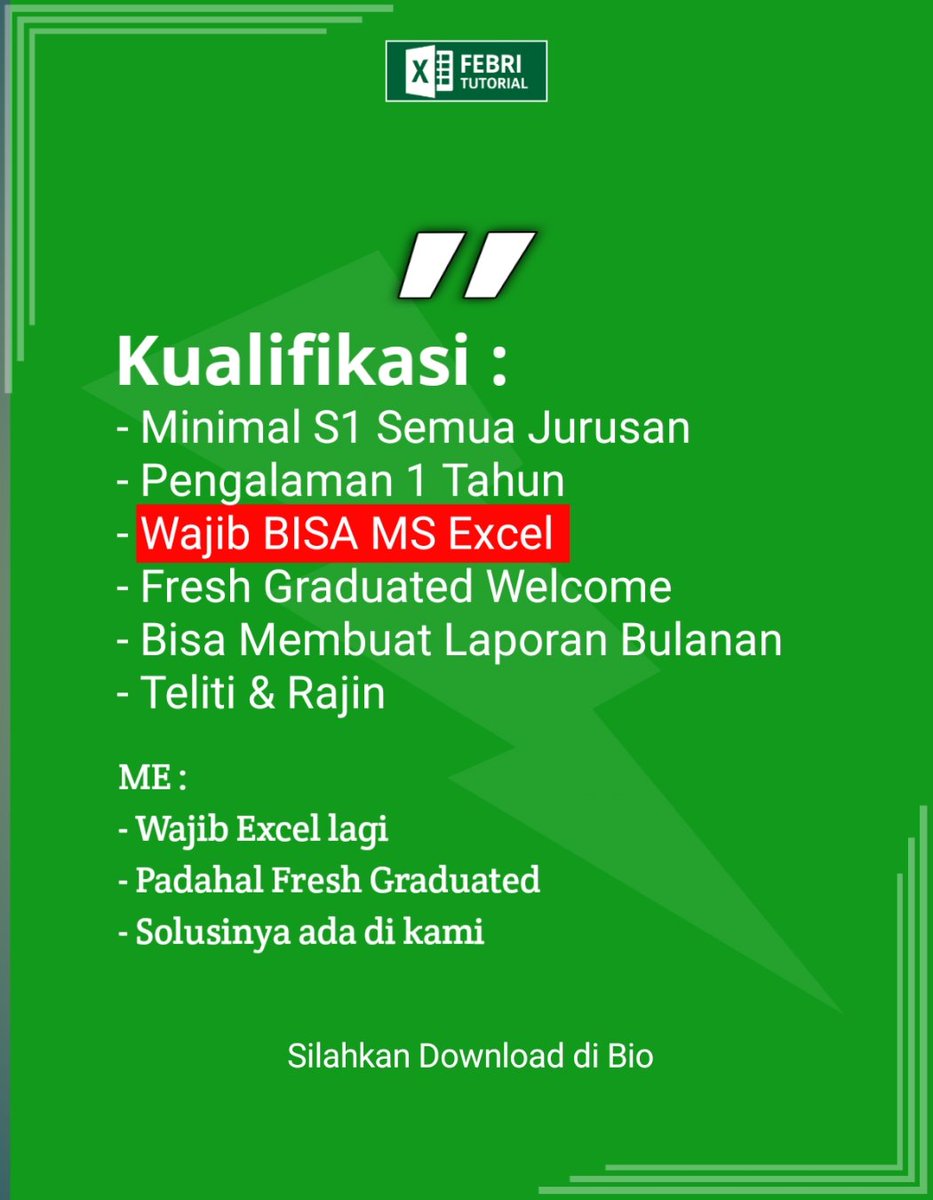 febri_tutorial's tweet image. Solusi Belajar Excel Cepat

#excellearning #exceltips #tesadmin #solusiexcel