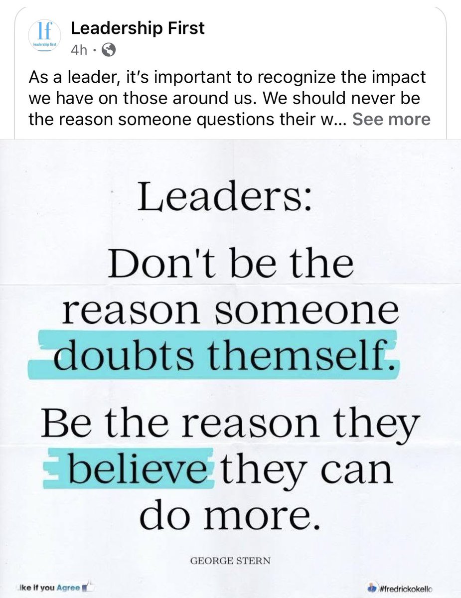 Real leaders speak LIFE into their people! Encourage, enable and equip your people….The doubters will always be waiting on the sidelines whispering….let the voice of true leadership be heard loudest in the hearts of your people!