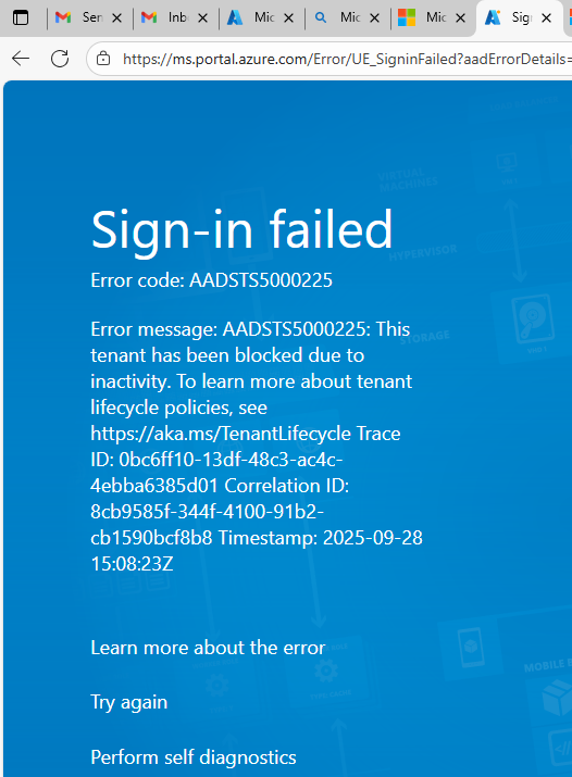 viveknxt6's tweet photo. Performed tokenization via CC, but while trying to log in to the Azure portal with my personal email (using it for learning purposes), I’m getting an error. Attaching snapshot for reference. Any guidance would be appreciated! @AzureSupport @Azure @azuread https://t.co/OYRt8VDug9