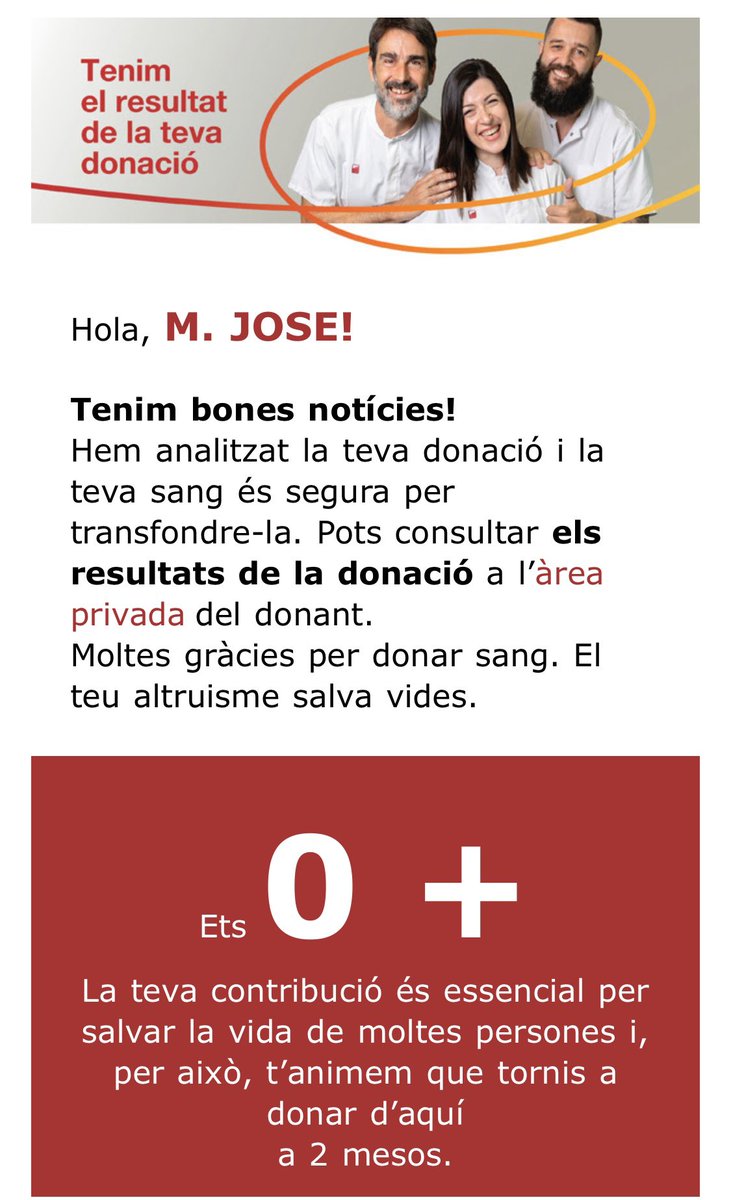 Qualsevol dia es bó <a href="/donarsang/">Banc de Sang</a>  👏❤️