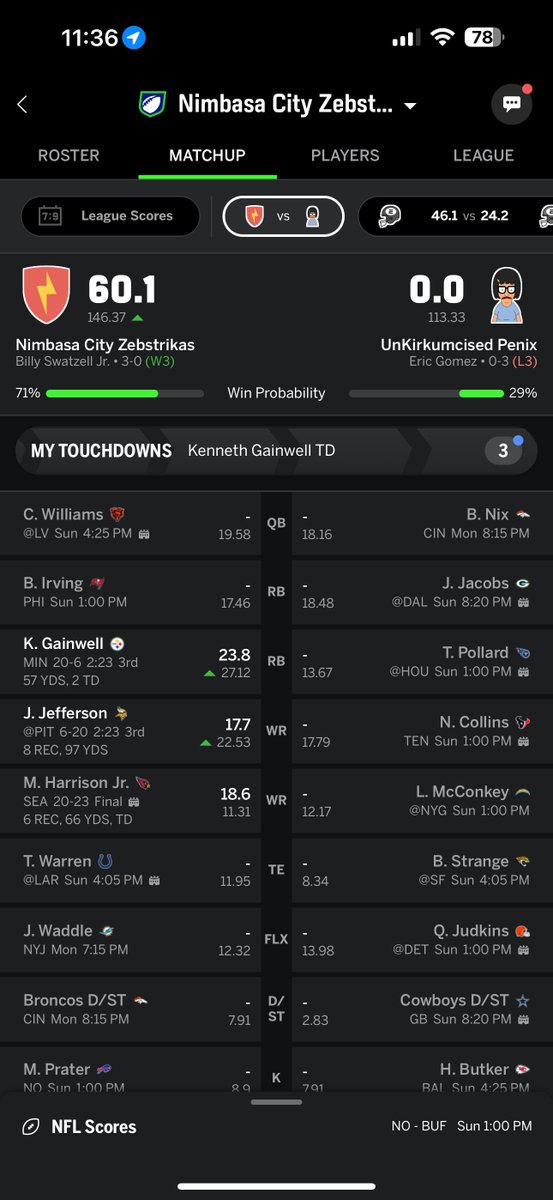 I got REALLY lucky with Kenneth Gainwell