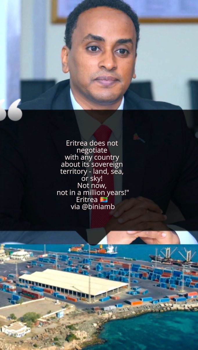 A great response by Eritrean Ambassador Biniam Berhe: “ Eritrea does not negotiate with any country about its sovereignty, territory—sea and sky! Not now — not in a million years.” 👏🏾👏🏾🇪🇷🇪🇷🇪🇷🇪🇷
PP Cadres አስምሩበት!
🤔 Eritrea is like what part of “NO” don’t you get—the “N” or