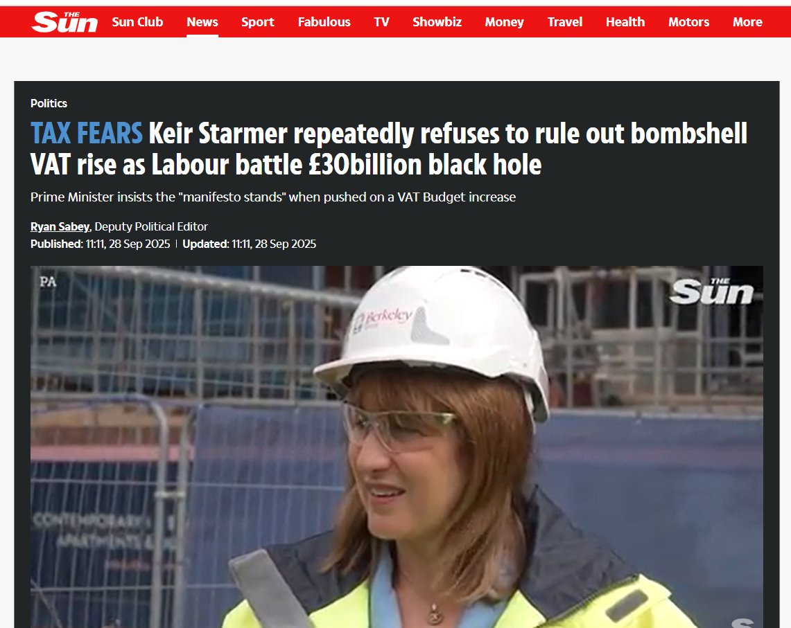Keir Starmer has refused to rule out a hike in VAT, which would break Labour's core manifesto promise, namely “We won't be raising income tax, national insurance or VAT”.

He used the weasel words "the manifesto stands." So does a tree until it's cut down.