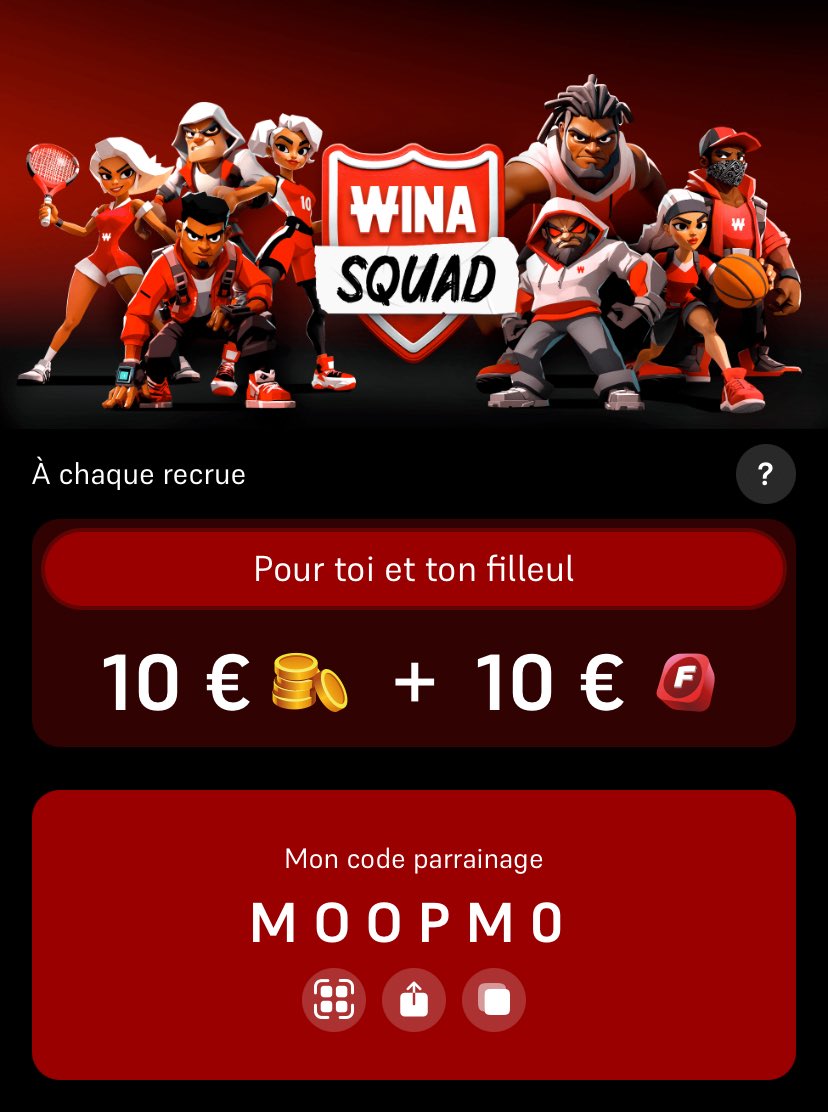 MoOoviciii's tweet photo. Code Parrainage #Winamax pour les nouveaux 👌🏼

#Parrainage #TeamParieurs #LOSCOL #Ligue1 #Ligue1McDonalds #RENLENS #OM https://t.co/dbwWVEk7n7