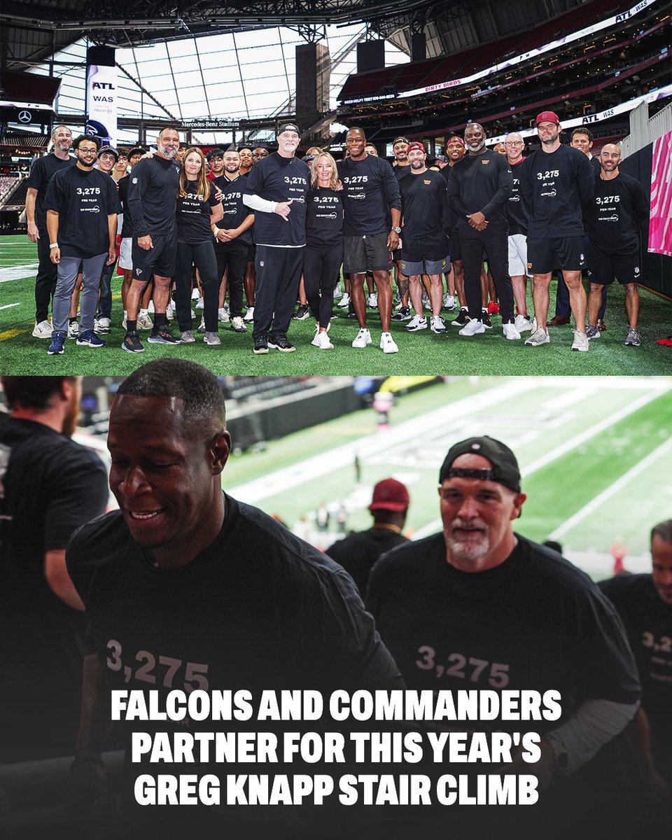 Atlanta Falcons (@atlantafalcons) on Twitter photo Coach Greg Knapp’s life was tragically cut short by distracted driving in 2021
Alongside the <a href="/Commanders/">Washington Commanders</a>, we keep his tradition alive with the #KnappStairClimb to raise awareness to make roads safer Coach Greg Knapp’s life was tragically cut short by distracted driving in 2021
Alongside the <a href="/Commanders/">Washington Commanders</a>, we keep his tradition alive with the #KnappStairClimb to raise awareness to make roads safer