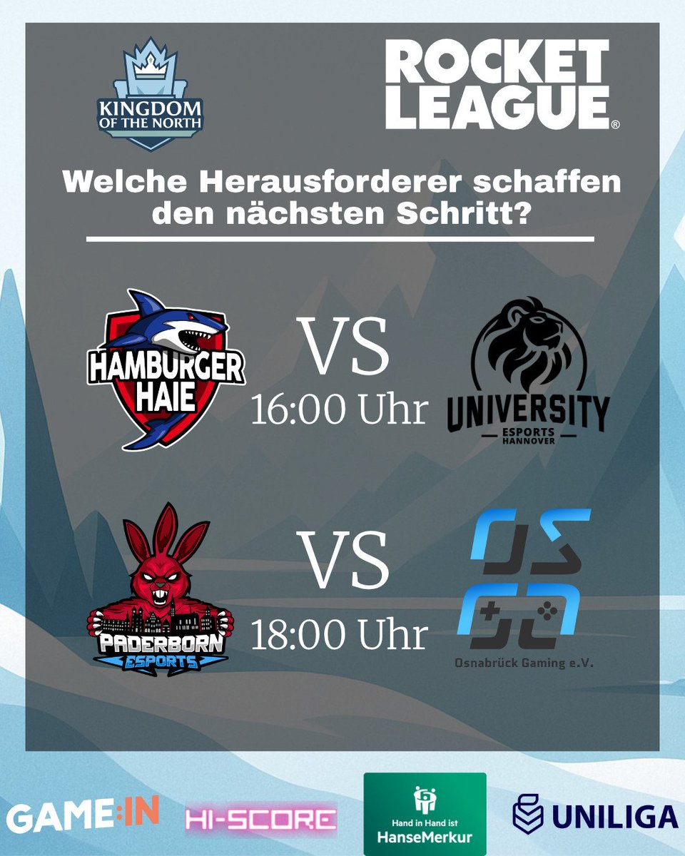 LIVE LIVE LIVE 🔴 

Unser Rocket League Team #OSGG Well Played spielt jetzt das HALBFINALE im Kingdom of the North Turnier 🏆

Mit einem Sieg gegen <a href="/eSportPaderborn/">Paderborn E-Sports e.V.</a> könnten wir ins offline Finale einziehen!!!

GLHF 🍀

📺 /kingdomofthenorth_cup