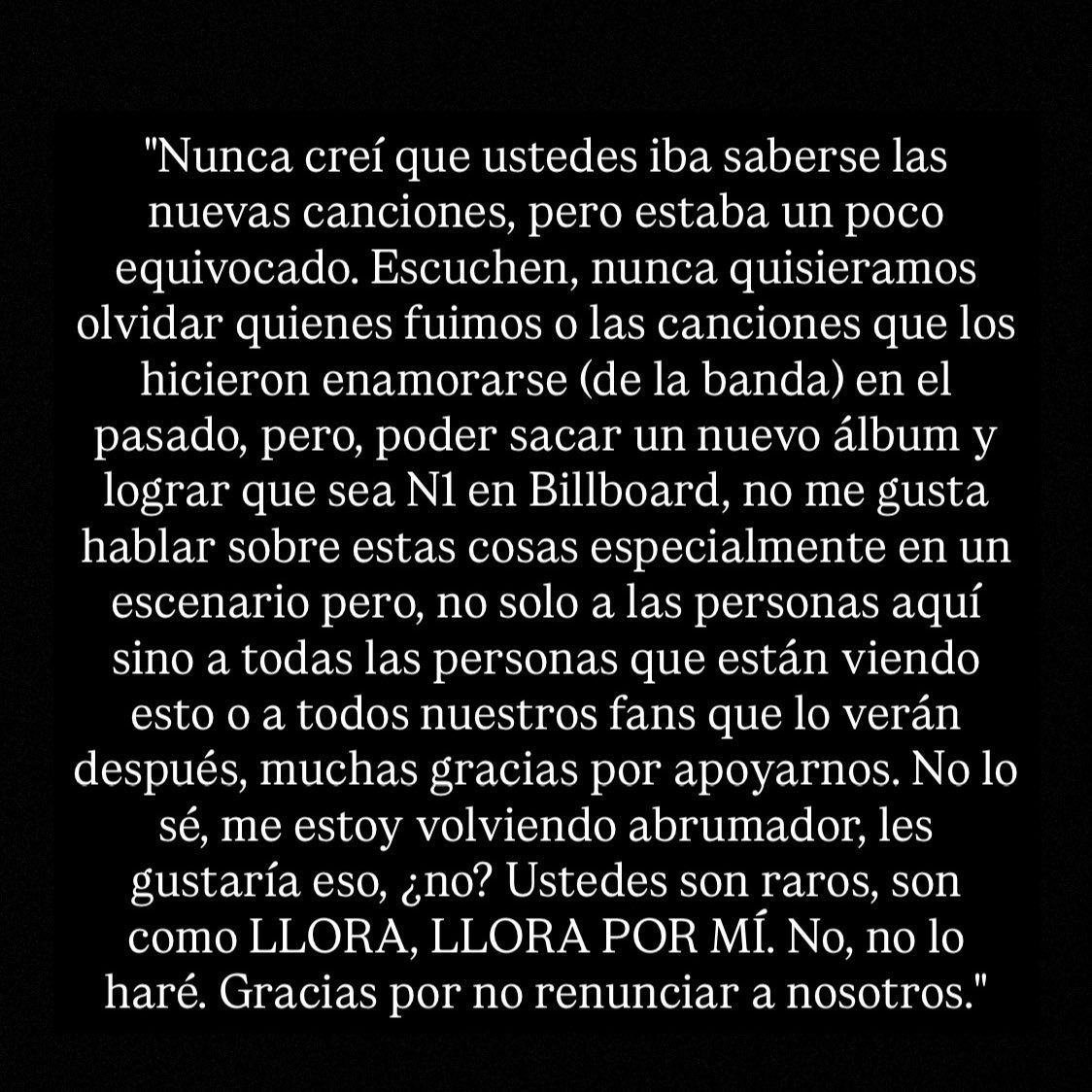 Tyler anoche agradeció no solo a quienes asistieron al concierto, sino también a todas las personas que lo vieron en vivo por apoyar Breach. 🖤