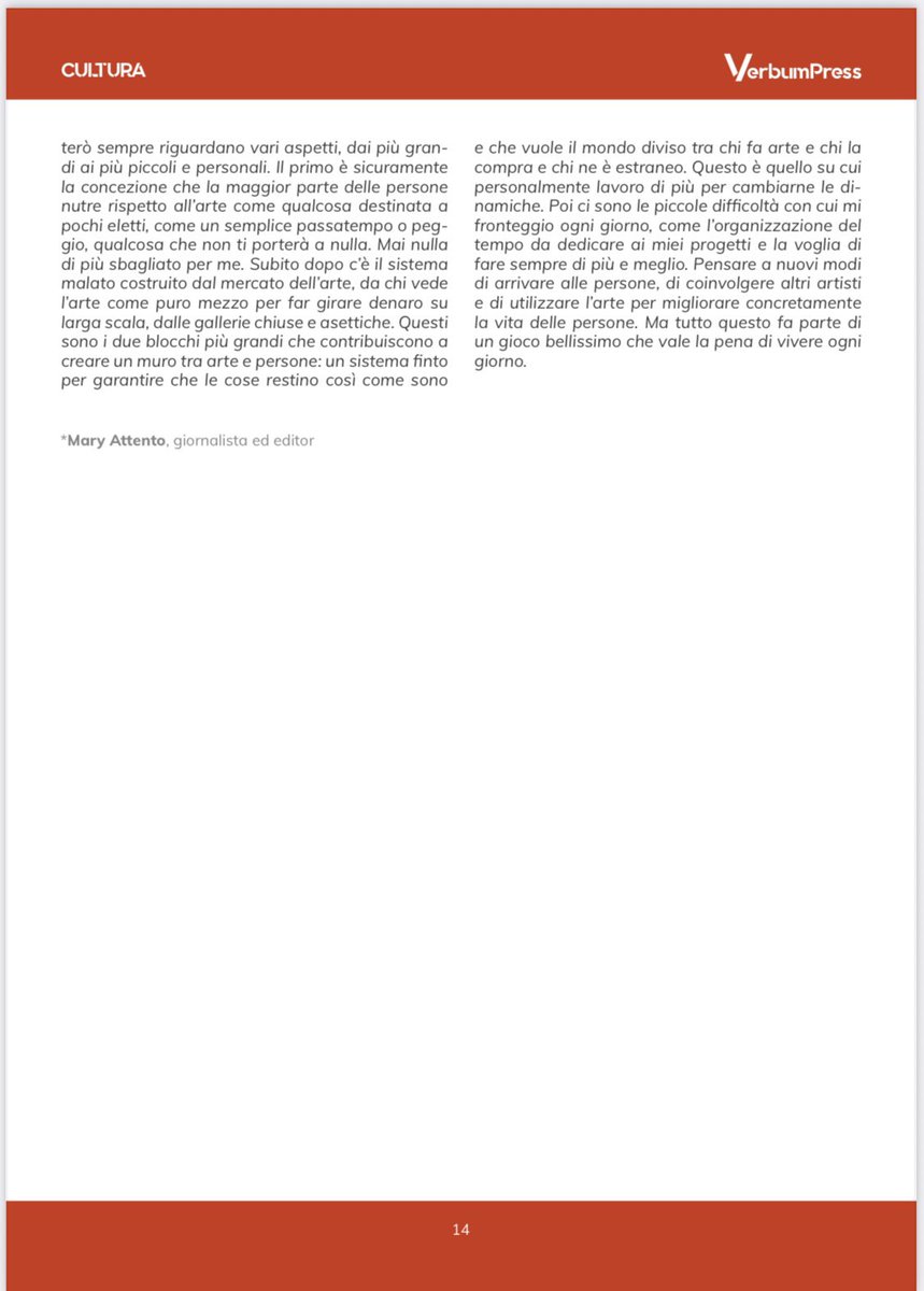 «Devo gran parte della mia ispirazione al mare. Mi piace vedere il mare come un maestro da cui imparare molte cose, prima tra queste il cambiamento».
🎤Intervista all’artista Gabriele Bonavera su <a href="/VerbumPress/">Verbum Press</a>