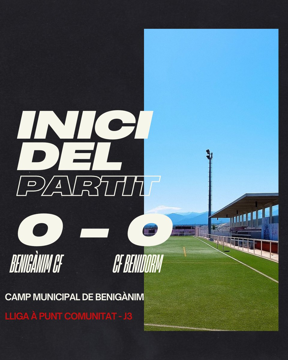 📣 1' | 0-0 | Comença el #BenigànimBenidorm al camp municipal de Benigànim 🏟️

25/26 UNITS, IMPARABLES