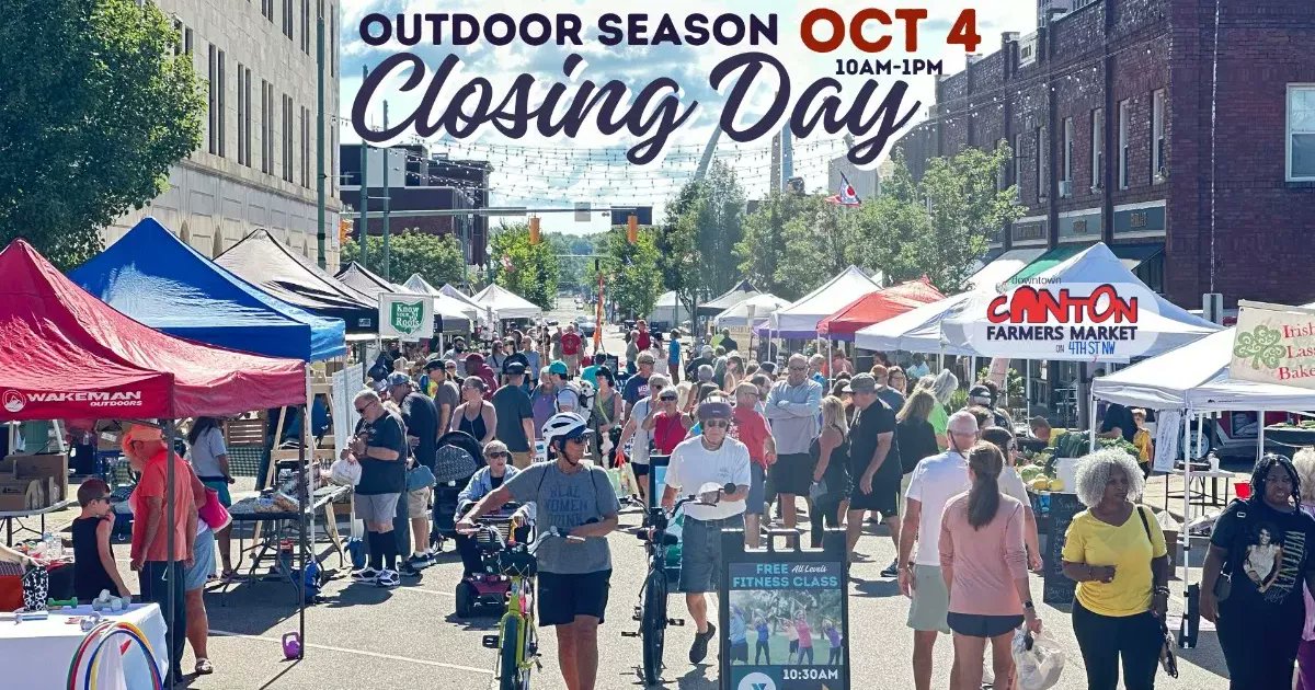 The Canton Farmers Market will be hosting their final outdoor market of the year on October 4th. Soak up the best of all things local while you shop, dine &amp; unwind on 4th Street in Downtown Canton!

visitcanton.com/events/outdoor…