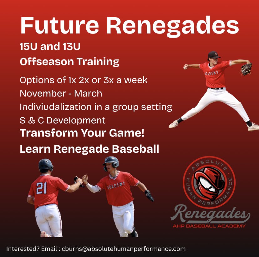 Train like the pros! Our Future Renegades program is set to start in one month. Take your game to the next level! 

#DevotedToDrivenAthletes