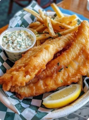 cma_olivia's tweet photo. Golden crispy fish and chips the classic comfort meal that never disappoints 🐟🍟🍋 https://t.co/xePUHZ7knQ