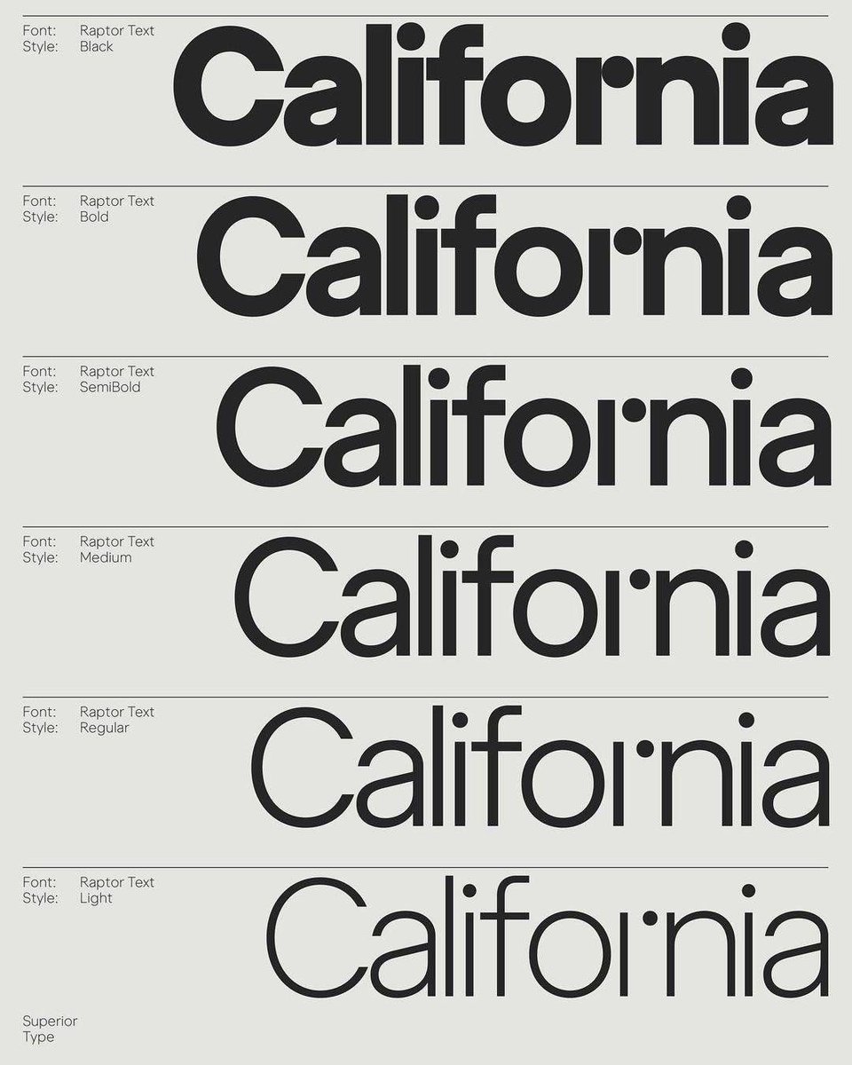 pietrobaudin's tweet image. california font with different weights