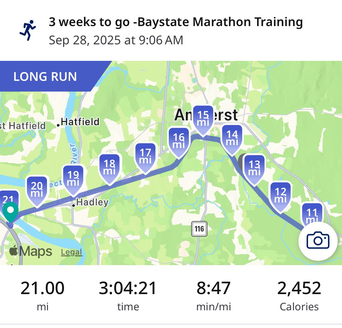 jandersonburgos's tweet image. Last long run done! Now to begin a well earned 3 week taper before running the #BaystateMarathon in Lowell on October 19th.