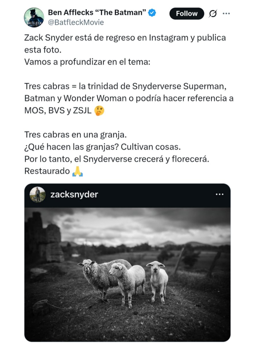 Tres cabras = el Snyderverse restaurado 🤡 La imaginación no tiene límites.