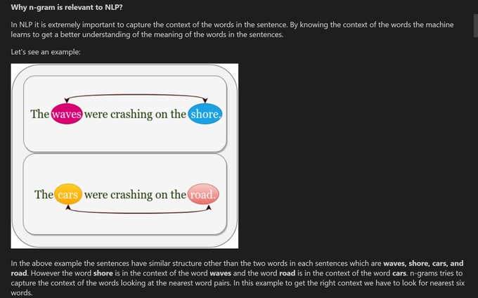 shruti_mz's tweet photo. #LUD1
Today I learned about the Markov Assumption and n-gram models, and how they are used in NLP to estimate the probability of word sequences by considering only a limited context. #LearningUtsav2025 #FestivalOfLearning #machinelearning
@learning_utsav https://t.co/mEh28ojkGO