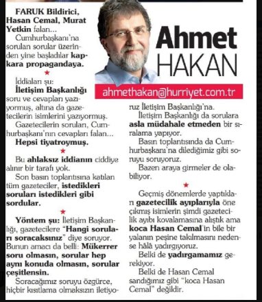 Gazetecilik etiğinden habersiz. İletişim bilimlerinde ders olarak bu yazı okutulmalı..