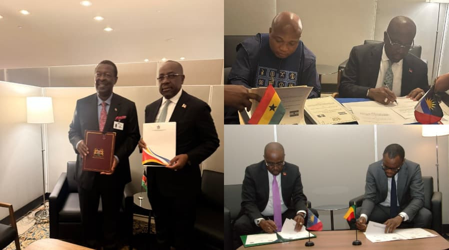 caribbeannewsuk's tweet photo. #UNITENATIONS: The #AntiguaandBarbuda government has signed visa waiver agreements with three African states (Ghana, Kenya, and Benin) after holding meetings on the side-lines at the the United Nations General Assembly meeting that is being held in New York. https://t.co/BxBJ6DxZ5A