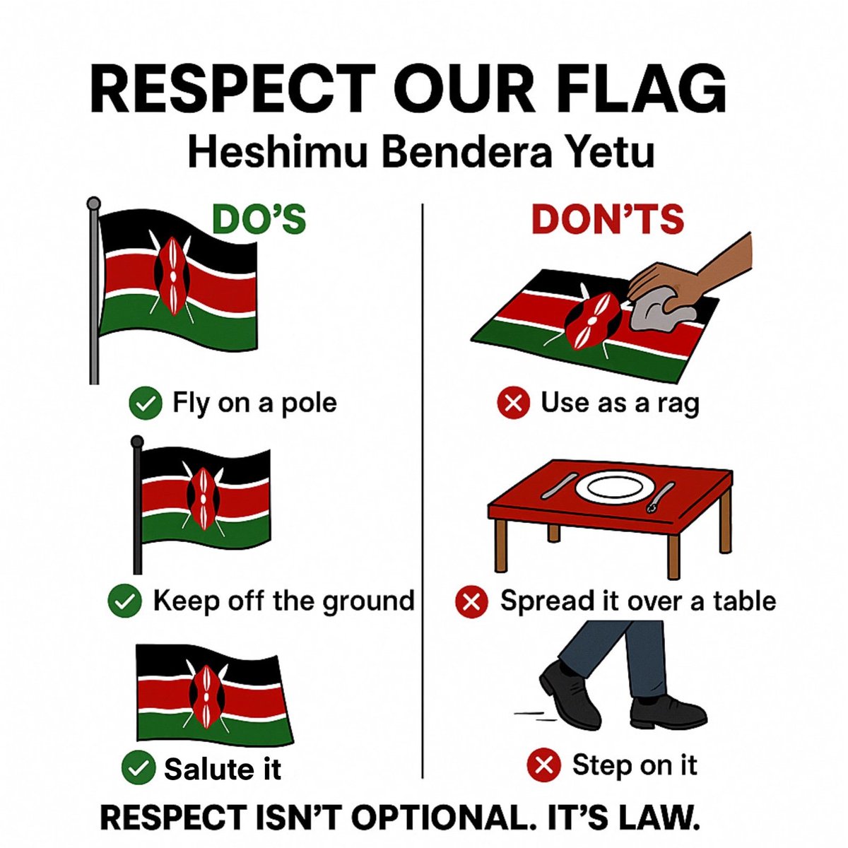 Lee_Allans's tweet photo. A torn, faded, or damaged flag should be respectfully retired and replaced.
#RespectOurFlag
Heshimu Bendera Yetu https://t.co/OXnEzANyIF