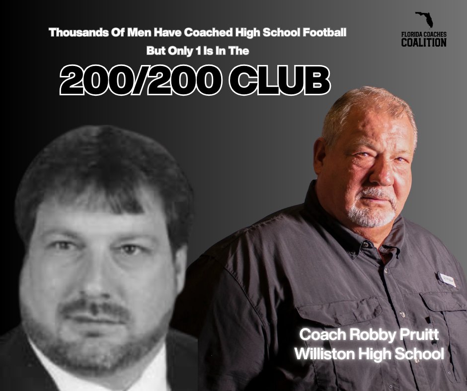 History made! 🏆 Coach Robby Pruitt of Williston High becomes the FIRST coach EVER to win 200 games in TWO different states.

5 decades of dedication. Thousands of lives impacted. A legend on the field… but sadly, his coaching supplement in Levy County is only $4K. Coaches like