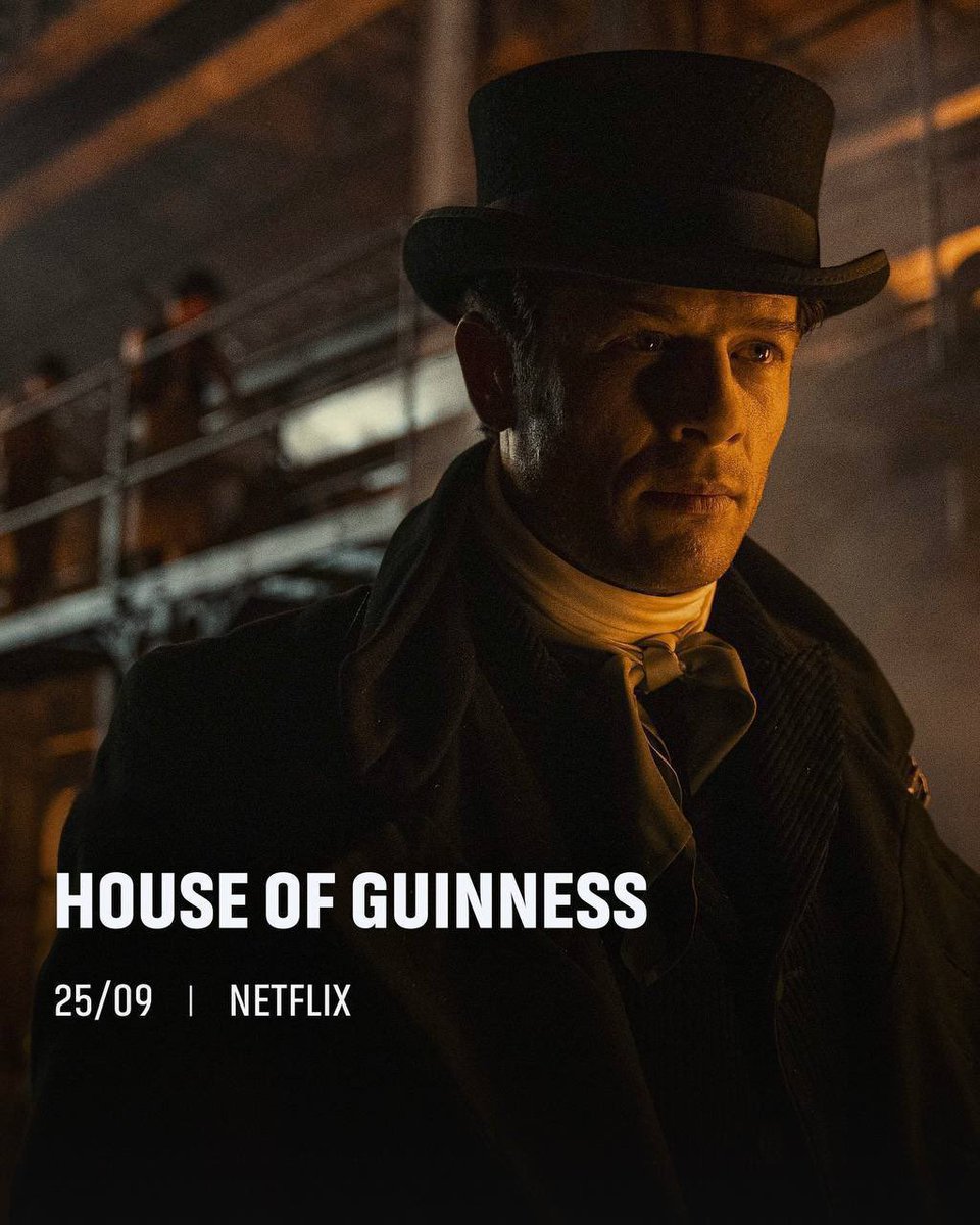 🍺 House of Guinness (2025)
دراما تاريخية مشوّقة تدور في أيرلندا القرن التاسع عشر، حيث تتصارع عائلة “غينيس” بين الطموح، السلطة، والخيانة داخل إمبراطورية البيرة الأشهر.
“المشاكل بدأت تتخمّروالدماء تُسكب مع كل كأس.”
📅 سنة الإنتاج: 2025
⏳ عدد الحلقات: 8 حلقات (~55 دقيقة لكل حلقة)